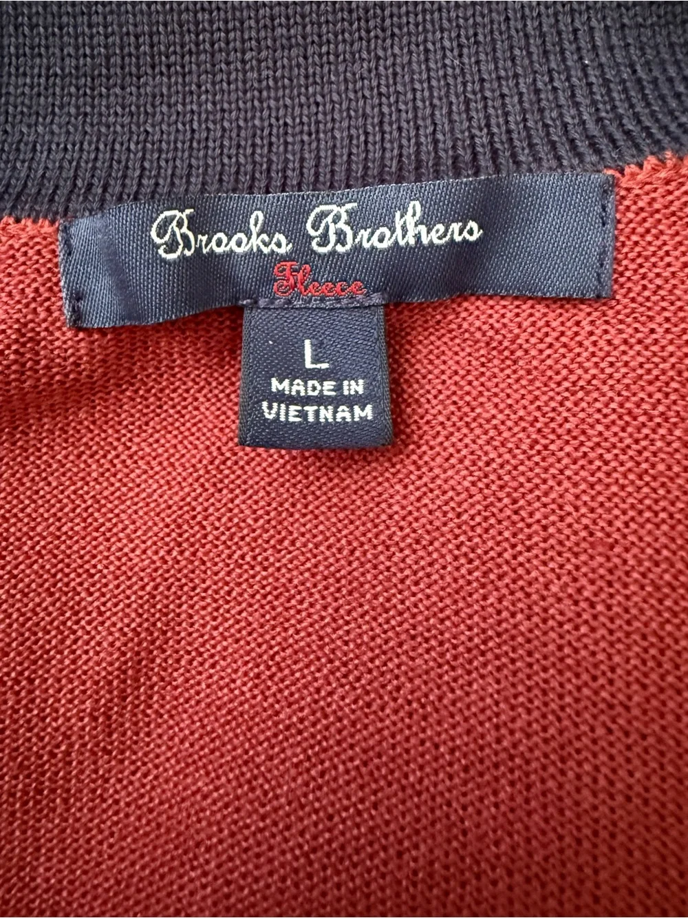 Brooks Brothers Men's Rust Orange Full-Zip Sleeveless Sweater Vest
